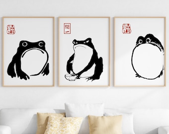 Matsumoto Shoji Frog Prints Set | Japanese Zen Art (Digital Download)