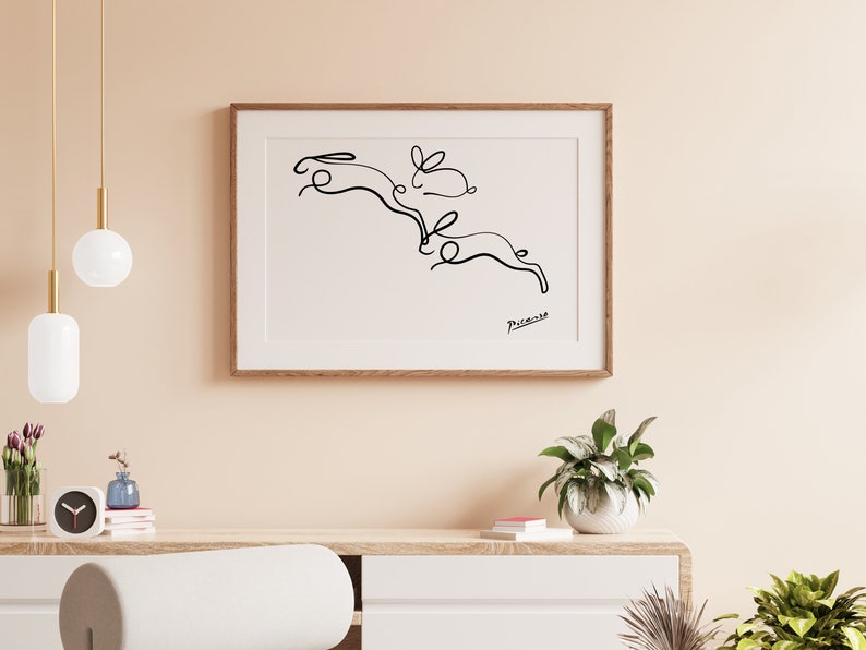 Picasso Rabbit Print | Picasso Animal Art | Picasso Line Drawing ...