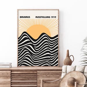 Bauhaus Print, Bauhaus 1919 Printed Exhibition Poster / Bauhaus Decor / Bauhaus Wall Art / Bauhaus Home Poster Print / Vintage Wall Art