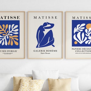 Henri Matisse Art Prints Set: blauwe galerijmuur (digitale download)