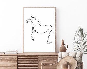 IKEA ピカソ動物の線画5枚セット PICASSO、IKEA OLUNDA、動物プリント 5 枚、額入りアートワーク