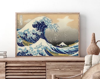 Hokusai Wave Print, Japanese Art Poster (Digital Download