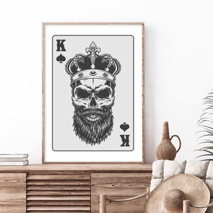 King of Spades Playing Card / Playing Cards Print / Digital Download / Trendy Print / Members Club / Playing Cards Poster