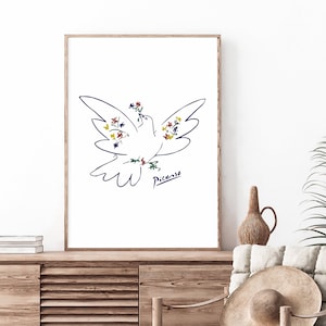 Picasso Line Art Print | Poster One Line | Picasso Bird Art | Picasso Art Print | Picasso Poster | Digital Printable Art Poster