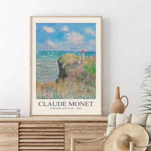 Claude Monet &#39;Cliff Walk&#39; Painting: Beach House Art (Digital Download)