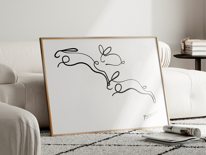 Picasso Rabbit Print | Picasso Animal Art | Picasso Line Drawing ...