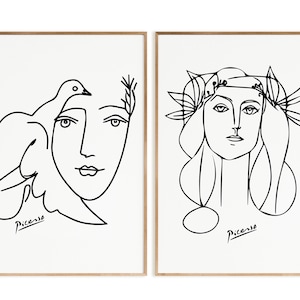 Picasso Set of 2 Prints | Picasso Printable Download | Pablo Picasso Wall Art | Picasso Art print | Picasso Poster | Picasso Sketch