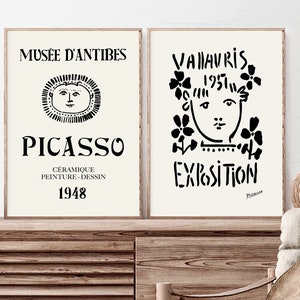 Picasso Exhibition Prints Set: Musee Antibes Gallery Wall Art (Digital Download)