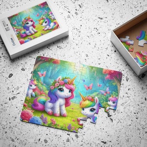 Fantasy Picture Puzzle Box 3D Puzzle Game dla dzieci i dorosłych, Puzzle podróżne lub prezent, 30 do 1000 elementów Jednorożec