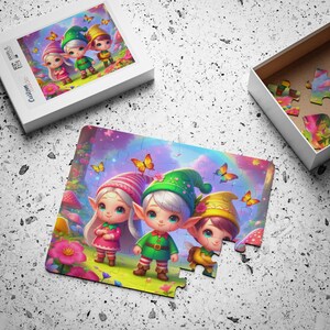 Fantasy Puzzle Toy Box 3D Puzzle Game dla dzieci i dorosłych, Puzzle Travel Games lub prezent, 30 do 1000 elementów Elfy