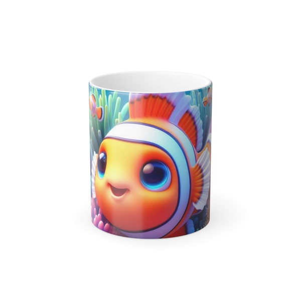 Color Morphing Mug, 11oz, Magic Mug, Clawfish Ceramic Drinking Mug for Children, Tea Cup for Little and Big.