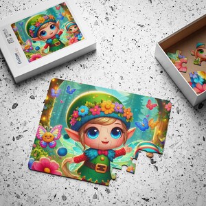 Puzzle 3D Picture Puzzle Box dla dzieci i dorosłych, gry podróżne lub prezent, od 30 do 1000 elementów, urocze elfy