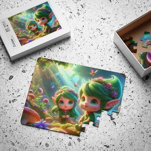 Fantasy Picture Puzzle Box 3D Puzzle Game dla dzieci i dorosłych, Puzzle podróżne lub prezent, 30 do 1000 elementów Elfy Puzzle
