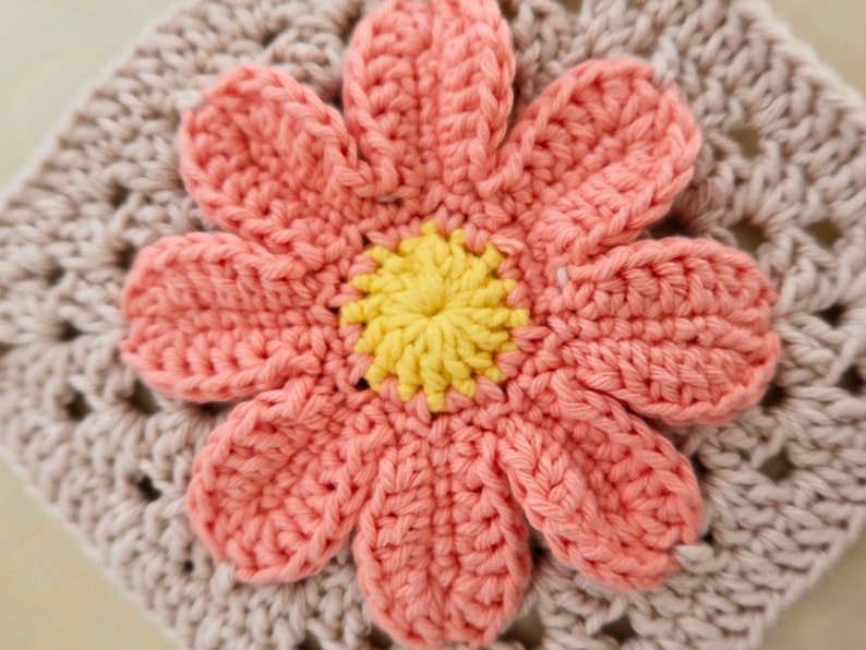 PDF Granny Flower Square Crochet Pattern in English Detailed PDF with Step-by-Step Instructions and Photos image 4