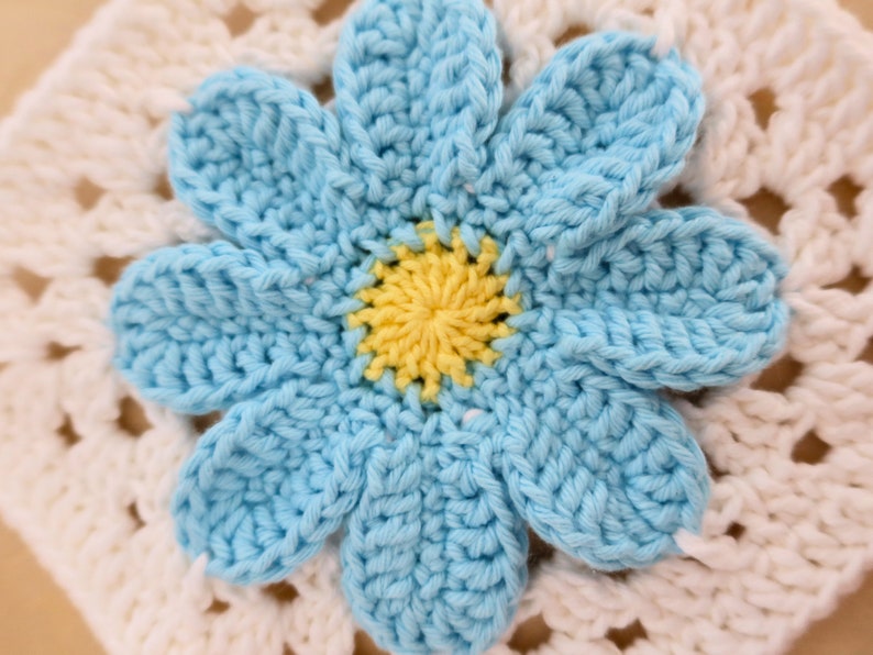 PDF Granny Flower Square Crochet Pattern in English Detailed PDF with Step-by-Step Instructions and Photos image 5