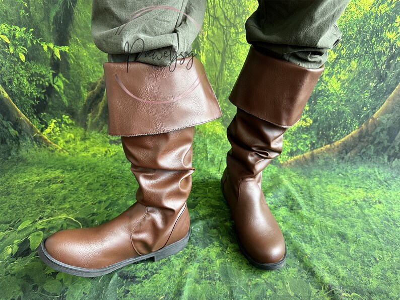 Viking Medieval Boots Unisex Pirate Boots Shoes Brown Viking Etsy