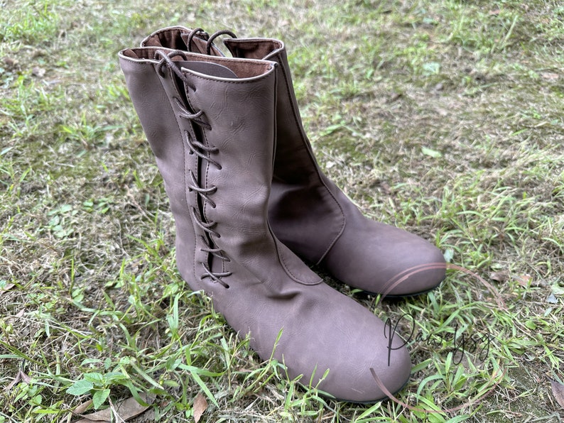Brown Viking Medieval Boots Ren Faire Viking Boots Shoes Etsy