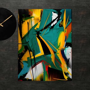 Abstract Art Poster | Willem de Kooning Inspired Print | Expressionism Painting
