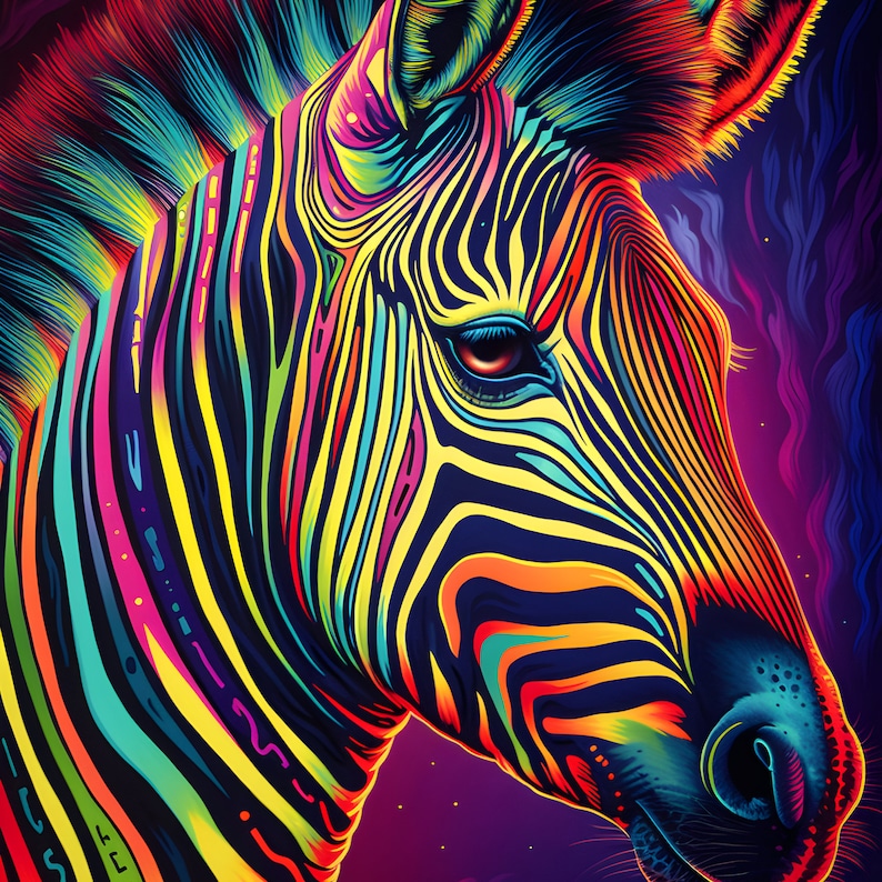 Printable Colorful Animal Art Wall Art Living Room Etsy