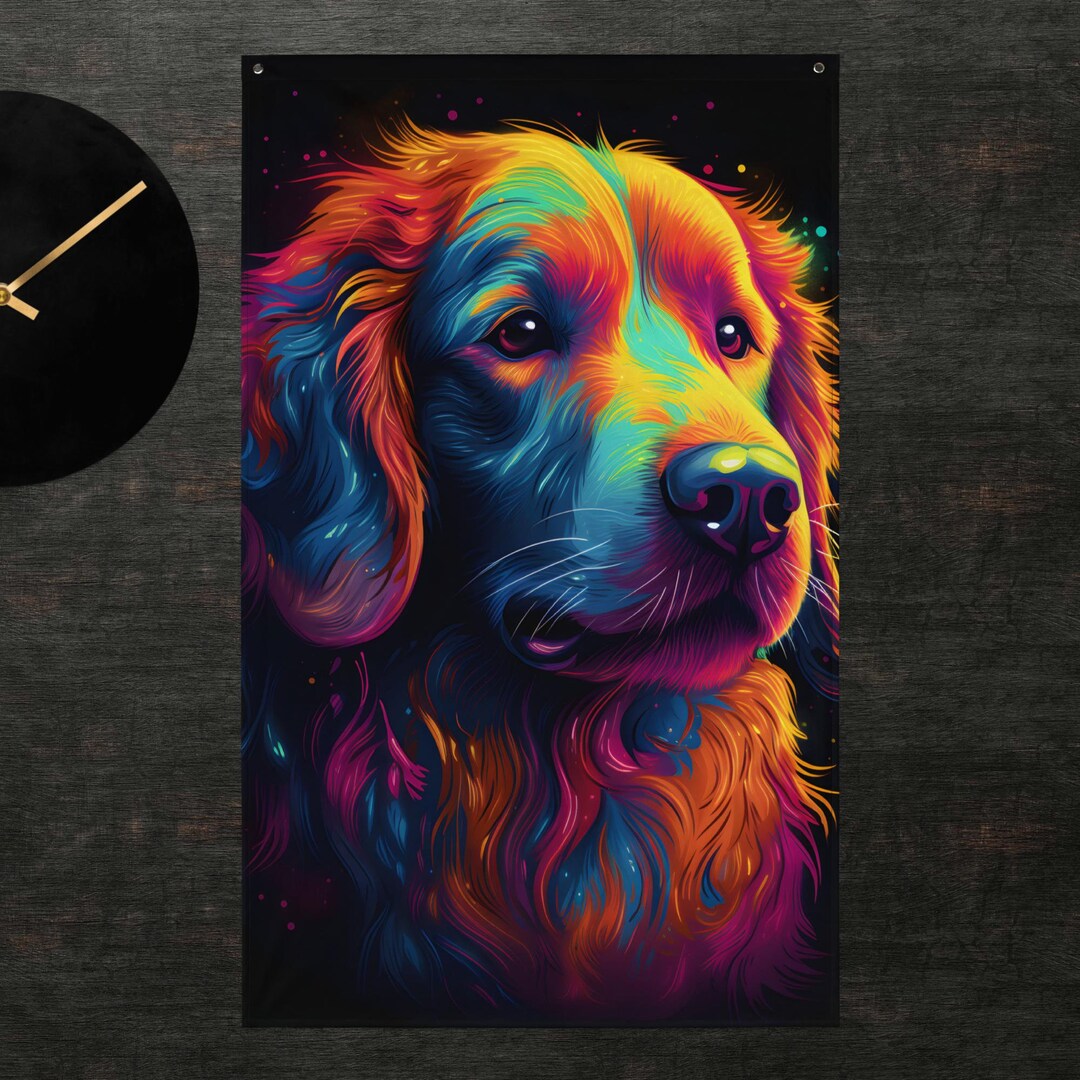 Colorful Dog Flag | Dog Print | Allover Print | Colorful Animal - Etsy