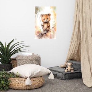 Poster di Quokka carino / Arte per bambini / Arte ad acquerello per cameretta / Animale adorabile / Arte murale per cameretta dei bambini