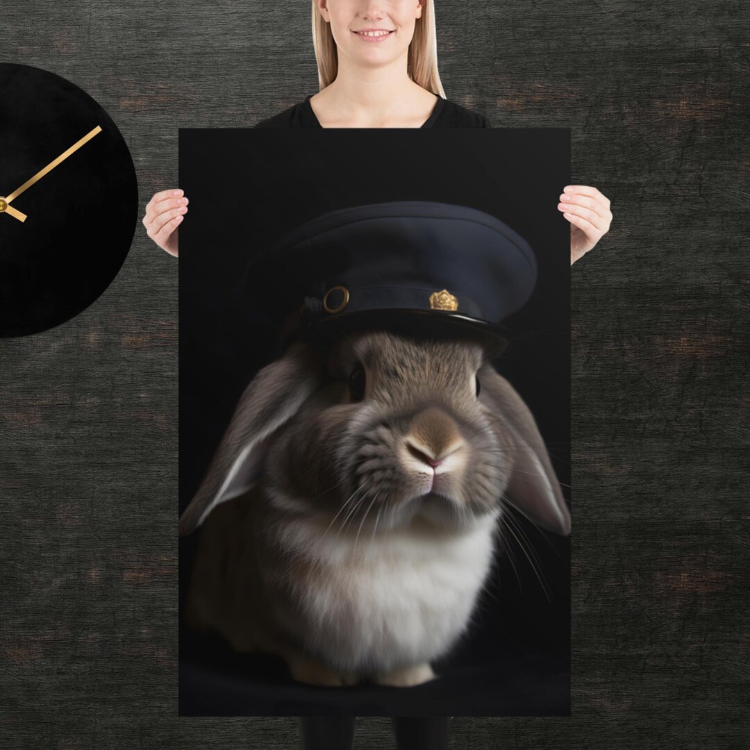 Police Rabbit | Cute Animal Poster | Fancy Animal Portrait | Unique Art ...