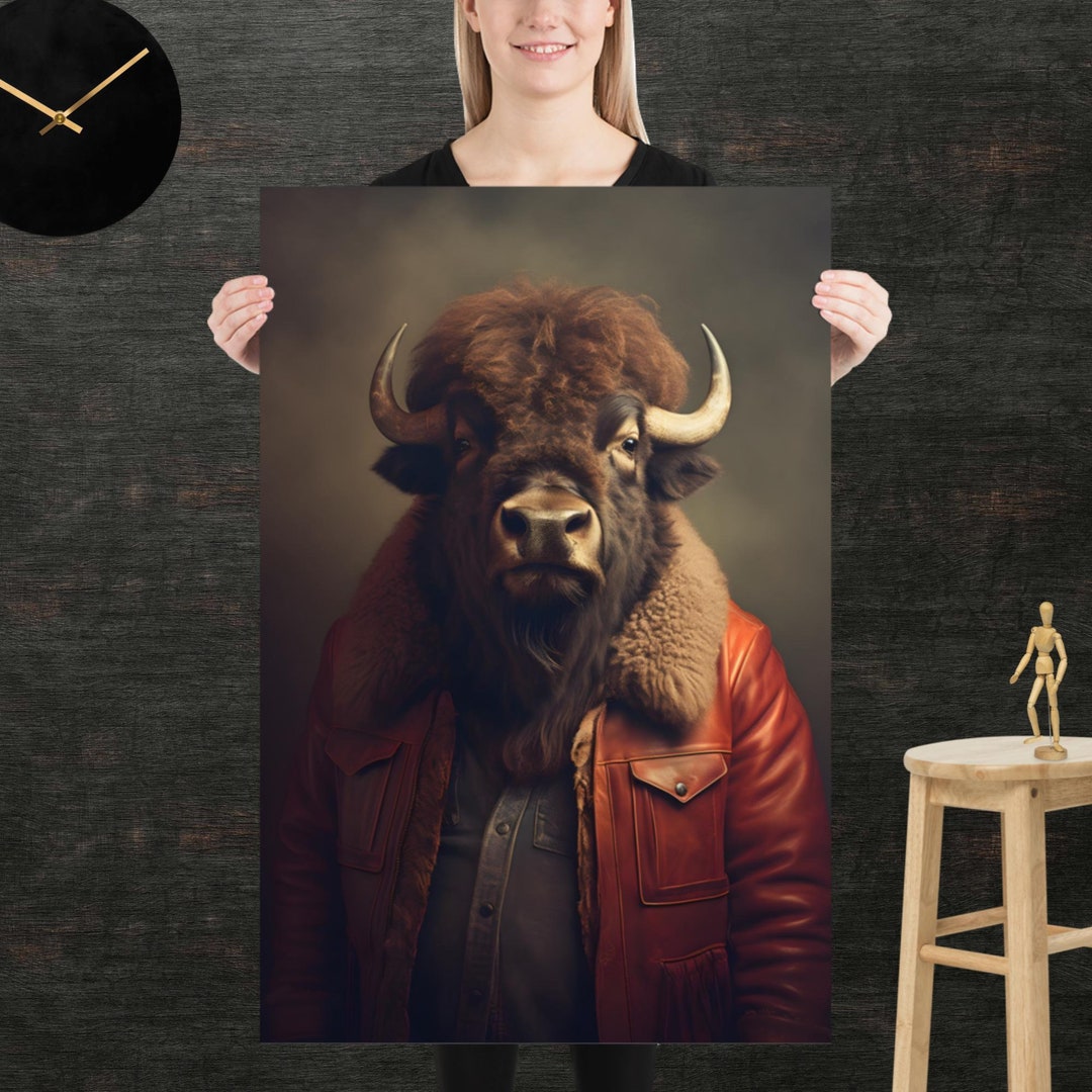 Bison 80s Style | Retro Poster | Eighties Wall Art | Living Room ...