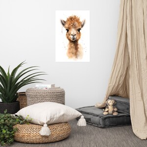 Poster di cammello carino / Arte per bambini / Arte ad acquerello per cameretta / Animale adorabile / Arte murale per cameretta dei bambini