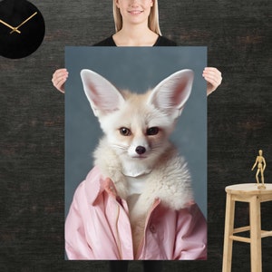 Poster Fennec in stile anni '80 / Poster retrò / Arte murale anni '80 / Soggiorno / Decorazioni divertenti