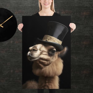Tophat Camel / Poster di animali carini / Ritratto di animali di fantasia / Arte unica