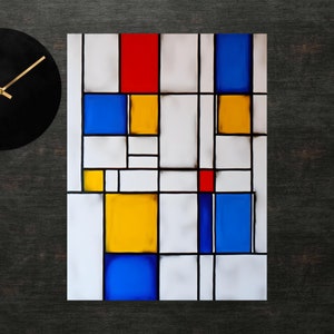 Abstract Art Poster | Piet Mondrian Inspired Print | Expressionism Painting