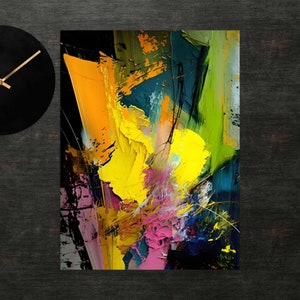 Cartel de arte abstracto / Impresión inspirada en Willem de Kooning / Pintura expresionista