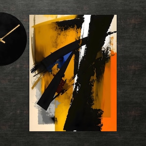 Abstract Art Poster | Franz Kline Inspired Print | Expressionism Painting