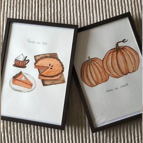 Illustrations aquarelles d'automne "Fall to do"