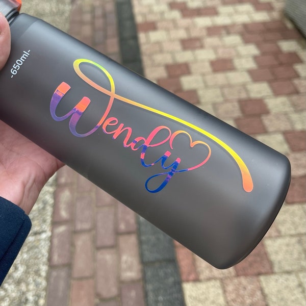 Holographic name sticker for the Air Up, Dopper or other drinking bottle