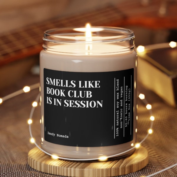 Smells Like Book Club in Session Scented Candle, Book Lovers Gift, Book Club Hostess Gift, Reading Nook Decor, Bookish Gift for Friend