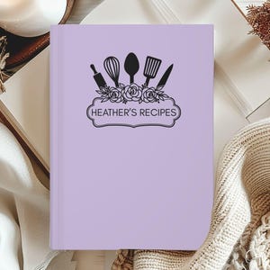 Personalized Family Recipe Notebook Custom Cookbook Gift for Foodie Kitchen Journal, Recipes Book Gift for Mom Kitchen Gift Housewarming