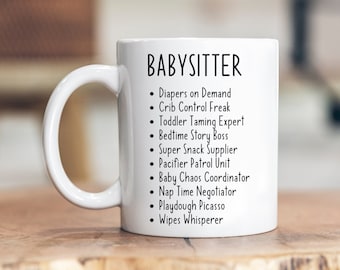 Funny Babysitter Mug, Gift for Babysitter, Babysitter Gift From Kids, Babysitter Gift, Babysitter Birthday Christmas, Babysitter Coffee Cup