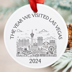 Las Vegas Ornament, Custom Vegas Trip Keepsake, Anniversary Gift Vegas, Trip Souvenir Las Vegas, Acrylic Ornament, Vegas Christmas Gift
