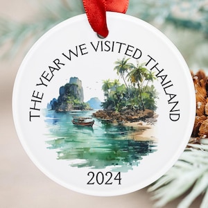 Custom Thailand Ornament, Personalized Thailsnd Keepsake, Anniversary Gift, Trip Souvenir Thailand, Acrylic Ornament Thailand Christmas Gift