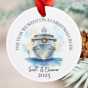 Personalized Cruise Ornament, Custom Family Travel Keepsake, Couple Vacation Christmas Gift