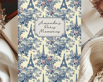 Cute Paris Journal, Custom Paris Diary, Paris Lover Gift for Girls, Traveler Adventure Journal Paris, Personalized Traveling Journal France