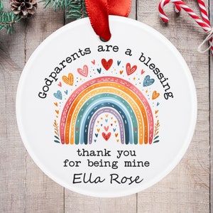 Custom Godparents Ornament, Godparents Are a Blessing, Godparents Proposal Gift Godparents Keepsake, Godparents Christmas Gift from Godchild