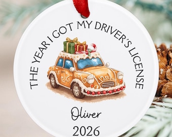 Adorno personalizado para licencia de conducir, adorno de pan de jengibre personalizado, regalo para adolescentes que acaban de empezar a conducir.