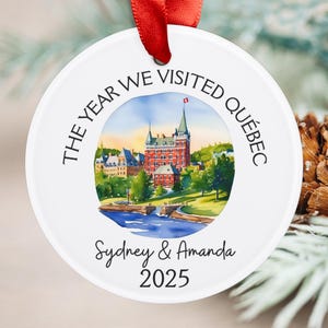 Quebec Gift, Custom Quebec Christmas Ornament, Quebec City Trip Souvenir, Canada Travel Gift Idea, Quebec Family Vacation, Quebec Visit Gift