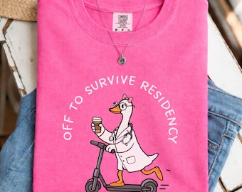 Off to Survive Residency T-Shirt, Medical Resident Gift, Med School Graduation Tee, Future Doctor Shirt, Comfort Colors