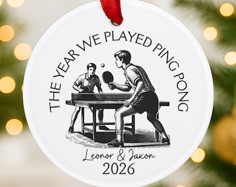 Ping Pong Ornament, individuelles Ping Pong Andenken, Ping Pong Weihnachtsschmuck Geschenk für Ping Pong-Liebhaber, Tischtennis-Liebhaber, Tennisspieler