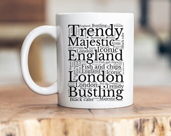 London Coffee Mug, London England Travel Gift, Housewarming Party, London Mug Home Decor, Moving to London Gift for Her Him, Bestie Gift