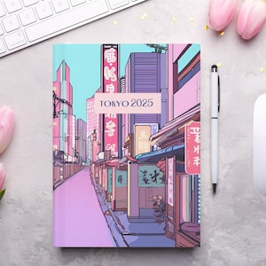 Custom Tokyo Journal, Hardcover Planner Blank, Gift for Traveler Adventure Journal Japan Traveling Journal Tokyo Lined Notebook Personalized