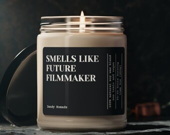 Smells Like Future Filmmaker Candle, Scented Soy Candle, Graduation Gift for Film School Student, Future Director Gift, Movie Lovers Gift